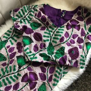 African ankara two piece crop and pencil skirt set